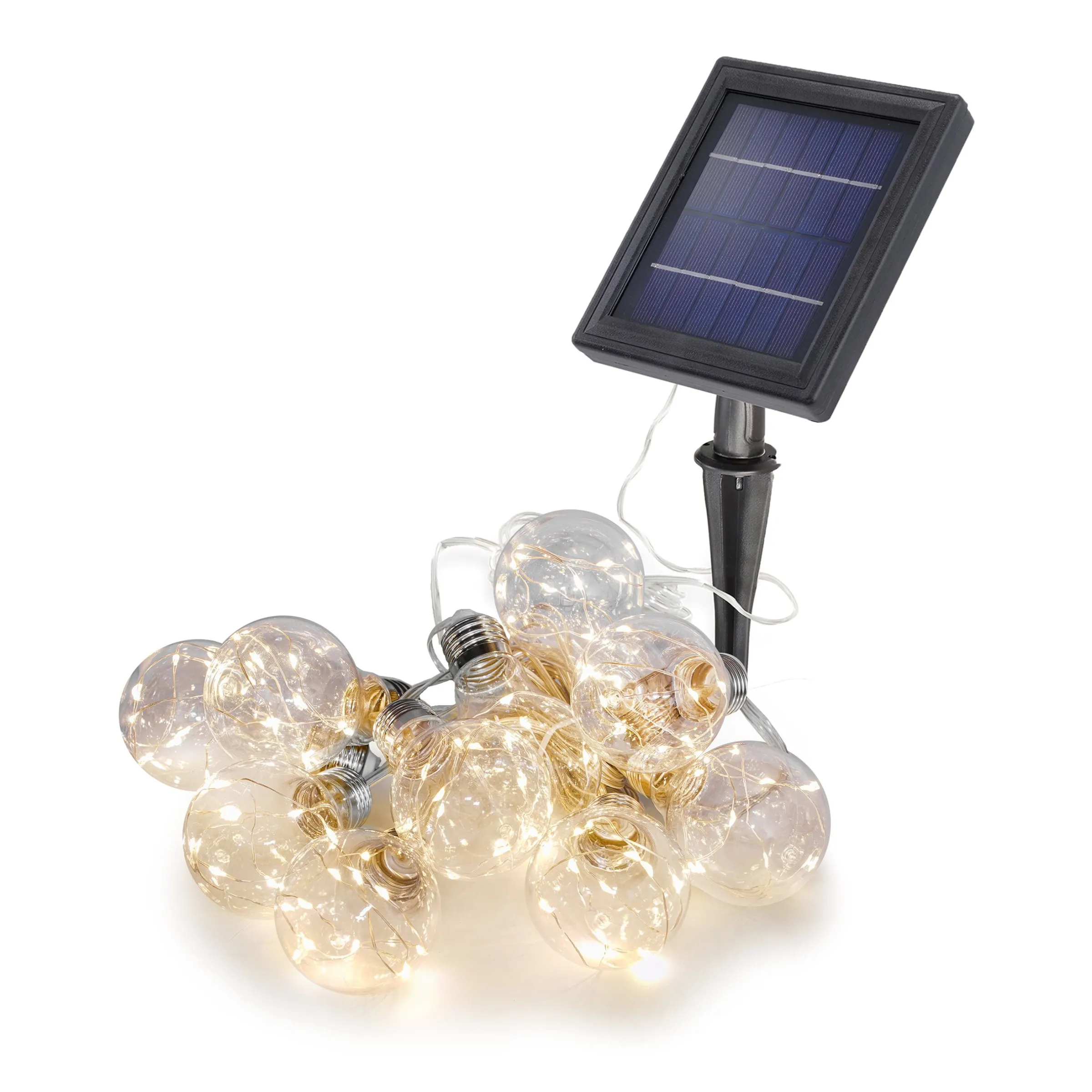 Solar Deko-Lichterkette mit 10 Glühbirnen