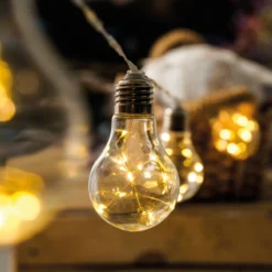 Solar Deko-Lichterkette mit 10 Glühbirnen