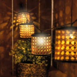 Solar Deko-Lichterkette Samoa mit 8 Körbchen