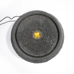 Solar Designbrunnen mit sitzendem Vogelpaar und LED Beleuchtung