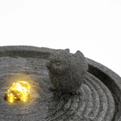 Solar Designbrunnen mit sitzendem Vogelpaar und LED Beleuchtung