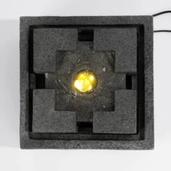 Solar Designbrunnen Modern Style mit LED Beleuchtung