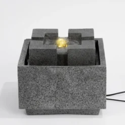 Solar Designbrunnen Modern Style mit LED Beleuchtung