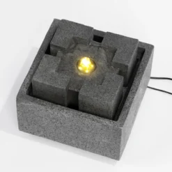 Solar Designbrunnen Modern Style mit LED Beleuchtung