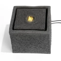 Solar Designbrunnen Silent mit LED Beleuchtung