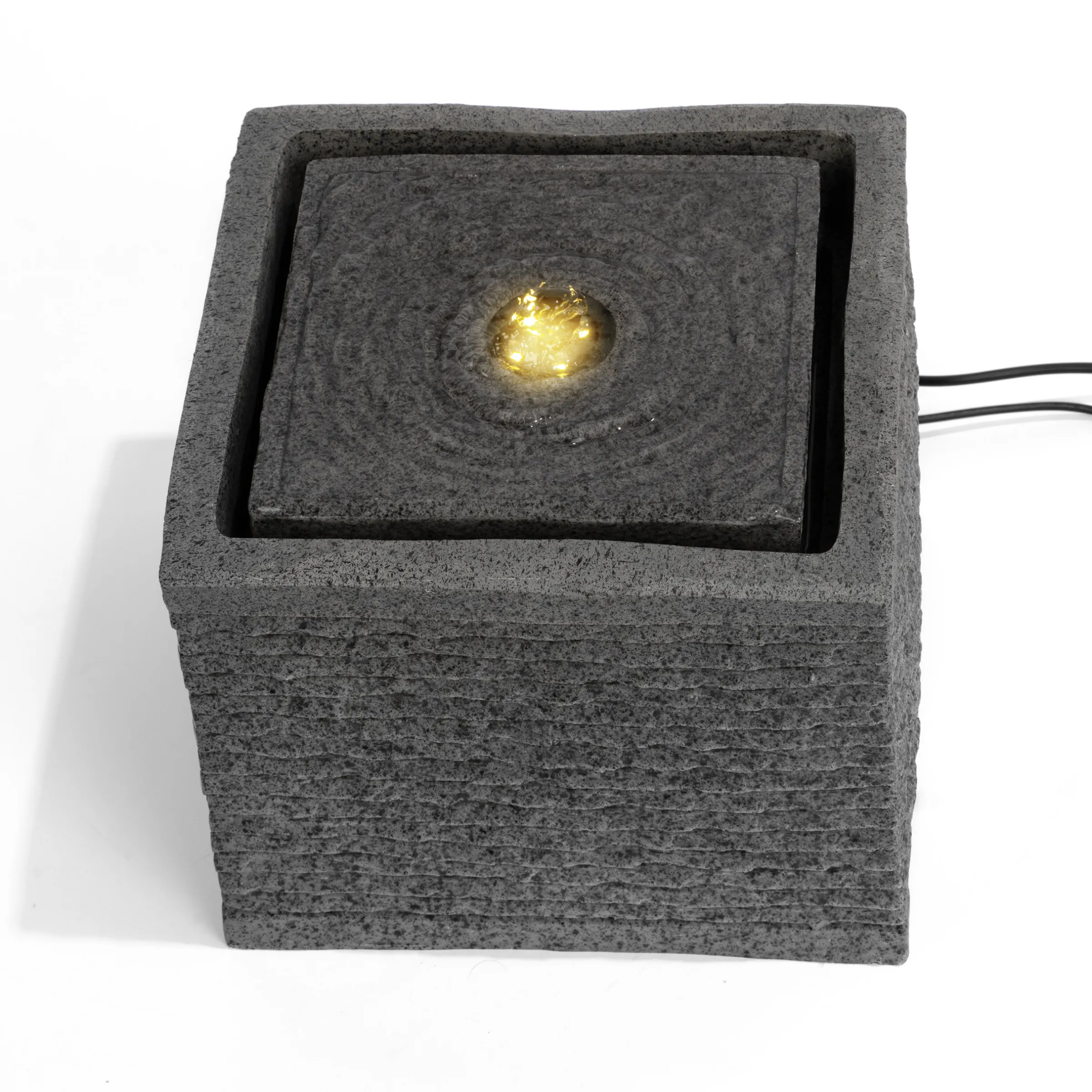 Solar Designbrunnen Silent mit LED Beleuchtung
