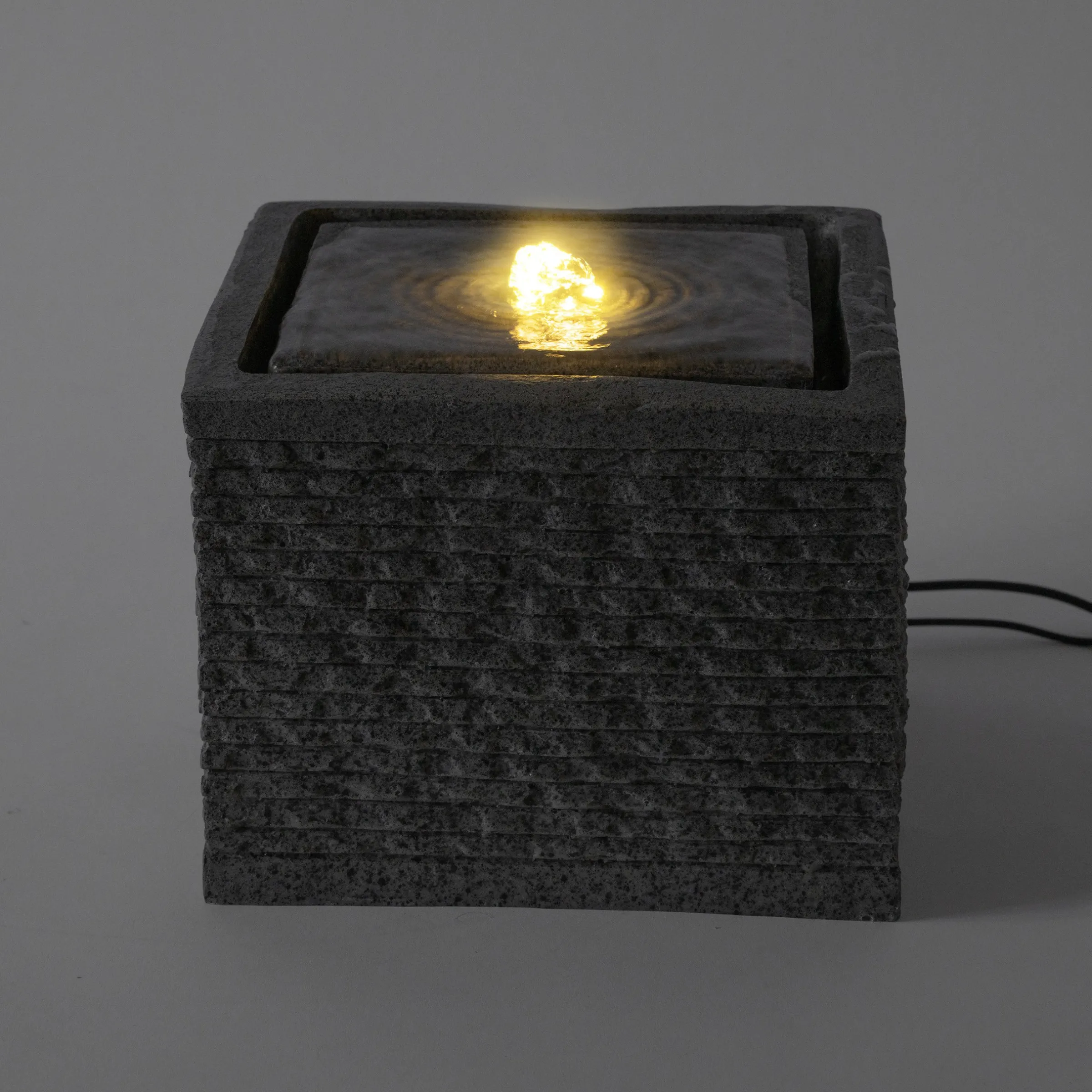 Solar Designbrunnen Silent mit LED Beleuchtung