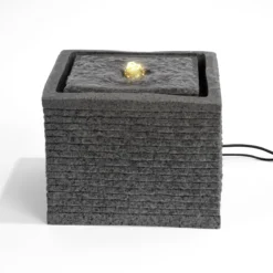 Solar Designbrunnen Silent mit LED Beleuchtung