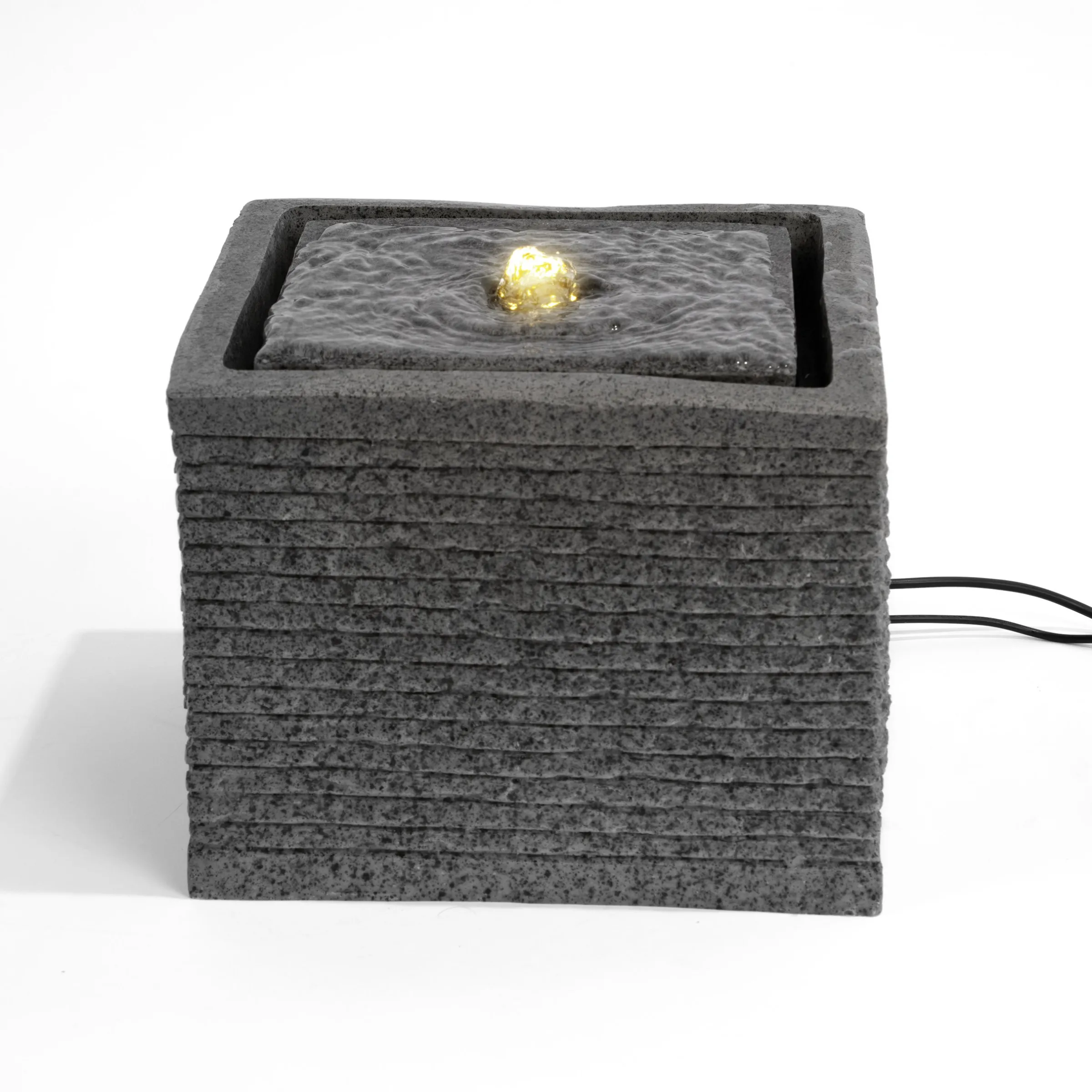 Solar Designbrunnen Silent mit LED Beleuchtung