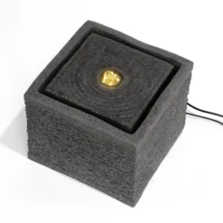 Solar Designbrunnen Silent mit LED Beleuchtung