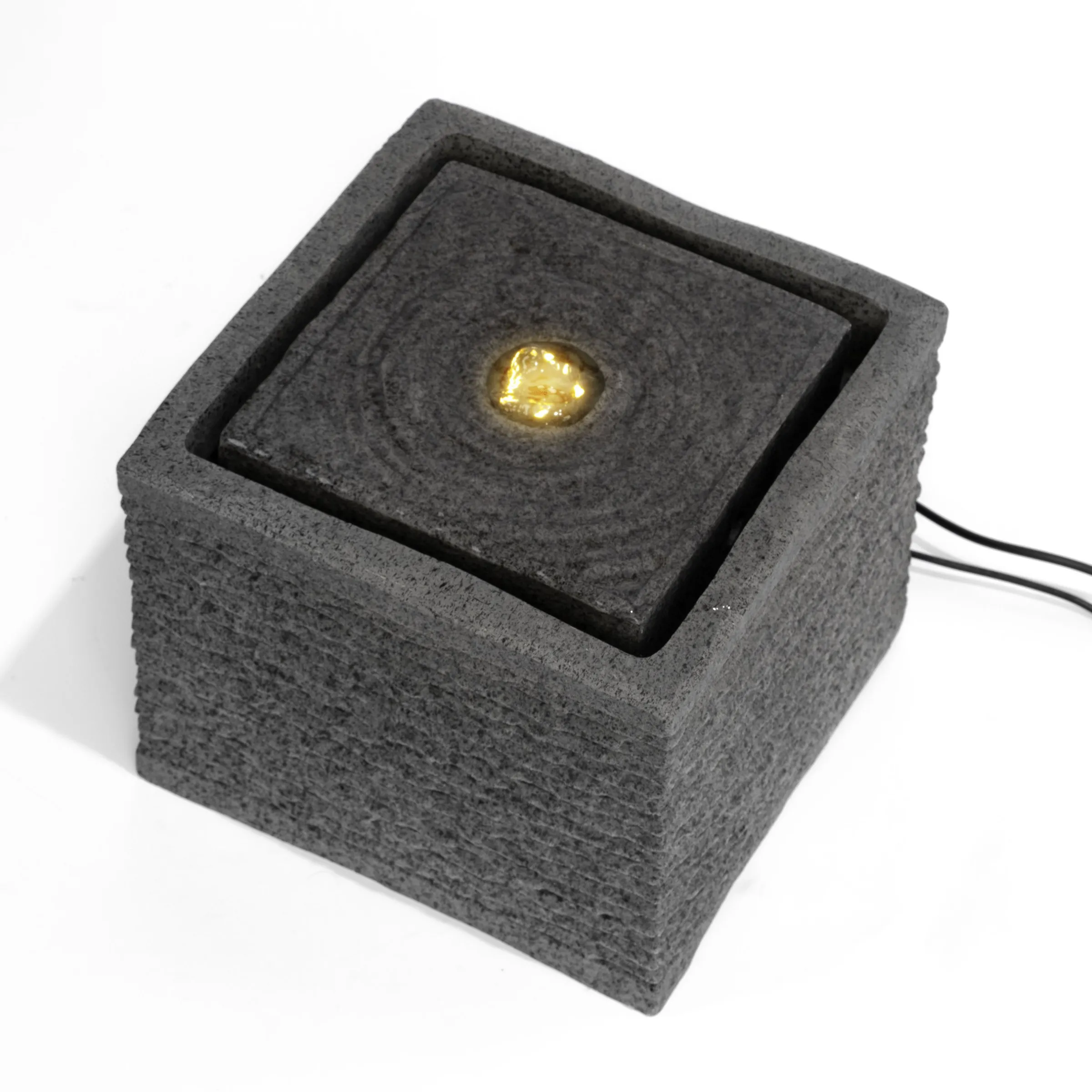 Solar Designbrunnen Silent mit LED Beleuchtung