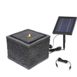 Solar Designbrunnen Silent mit LED Beleuchtung