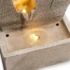 Solar Design Gartenbrunnen mit Wasserlauf und LED Licht