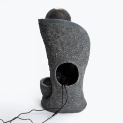 Solar Design Gartenbrunnen mit Wasserquelle und Kaskade