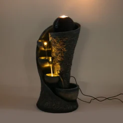 Solar Design Gartenbrunnen mit Wasserquelle und Kaskade