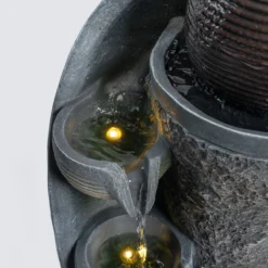 Solar Design Gartenbrunnen mit Wasserquelle und Kaskade