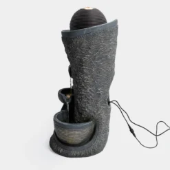 Solar Design Gartenbrunnen mit Wasserquelle und Kaskade