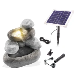 Solar Felsenbrunnen mit LED-Beleuchtung