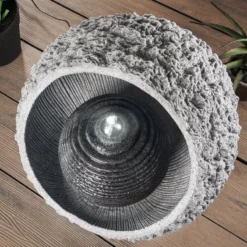 Solar Felssteinbrunnen mit LED-Beleuchtung