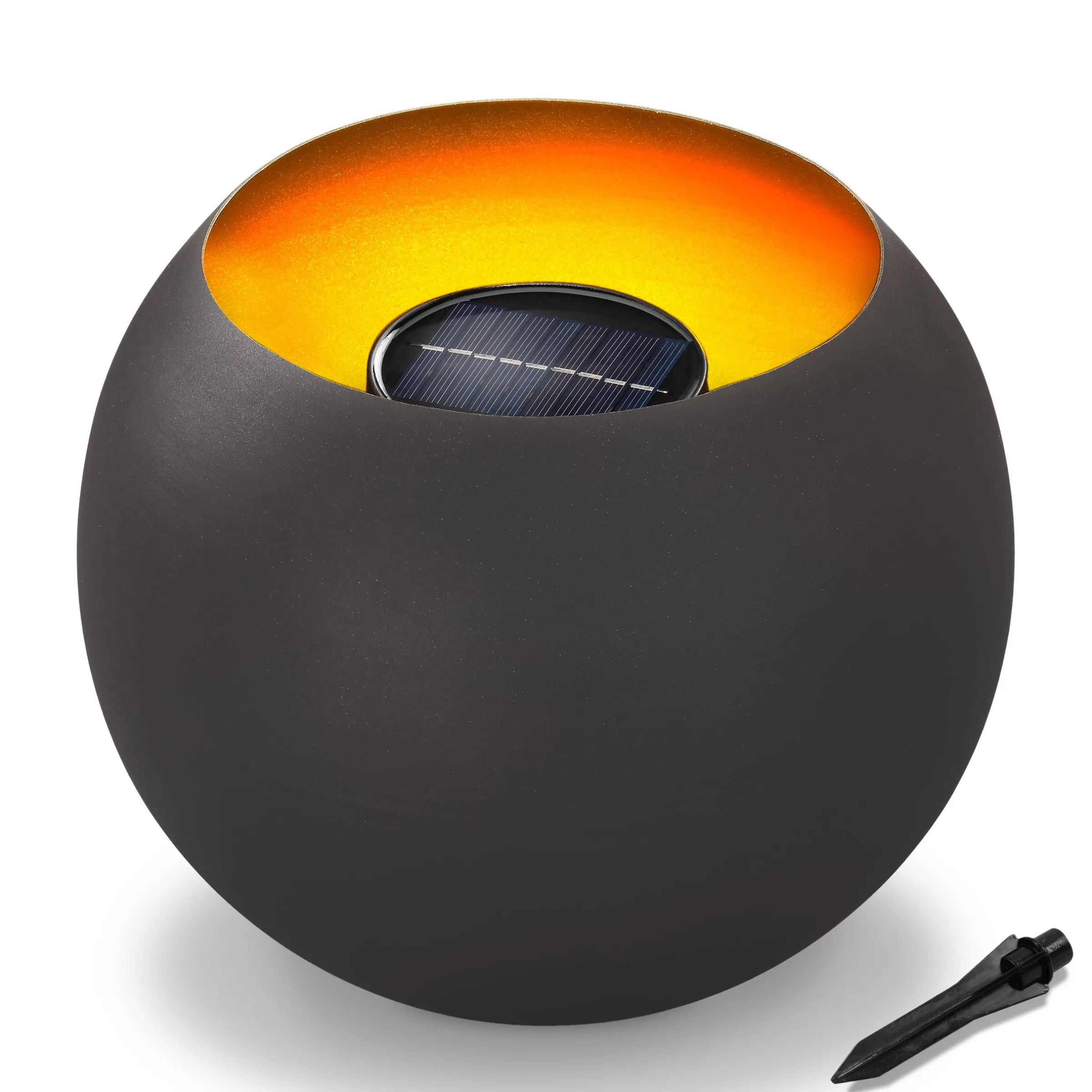 Solar Feuerschale mit realistischem Flammeneffekt