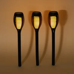 Solar Gartenfackel Lorenzo im 3er-Set
