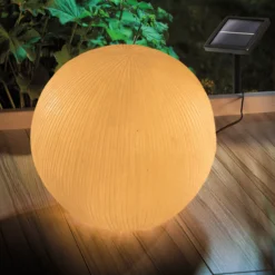 Solar Gartenkugel ⌀ 26 cm in besonderer Sandsteinoptik