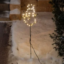 Solar Gartenstecker Schneemann mit 60 warmweißen LEDs