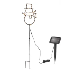 Solar Gartenstecker Schneemann mit 60 warmweißen LEDs