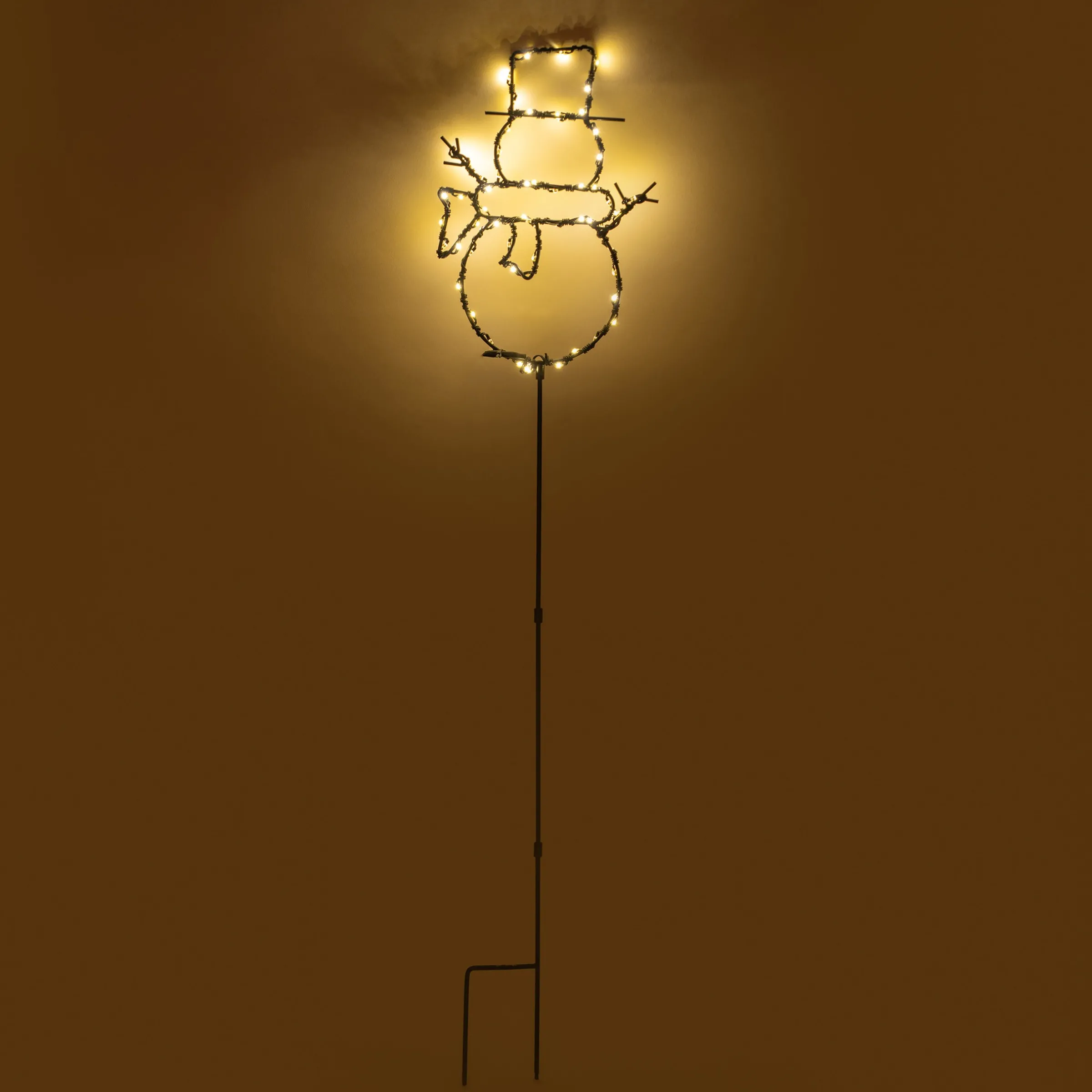 Solar Gartenstecker Schneemann mit 60 warmweißen LEDs