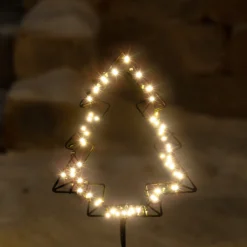 Solar Gartenstecker Weihnachtsbaum mit 60 warmweißen LEDs