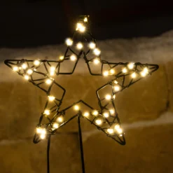 Solar Gartenstecker Weihnachtsstern mit 60 warmweißen LEDs