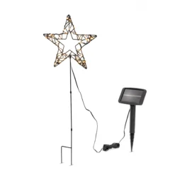 Solar Gartenstecker Weihnachtsstern mit 60 warmweißen LEDs