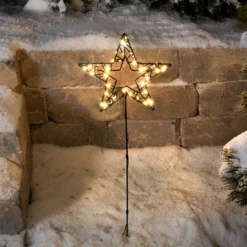Solar Gartenstecker Weihnachtsstern mit 60 warmweißen LEDs