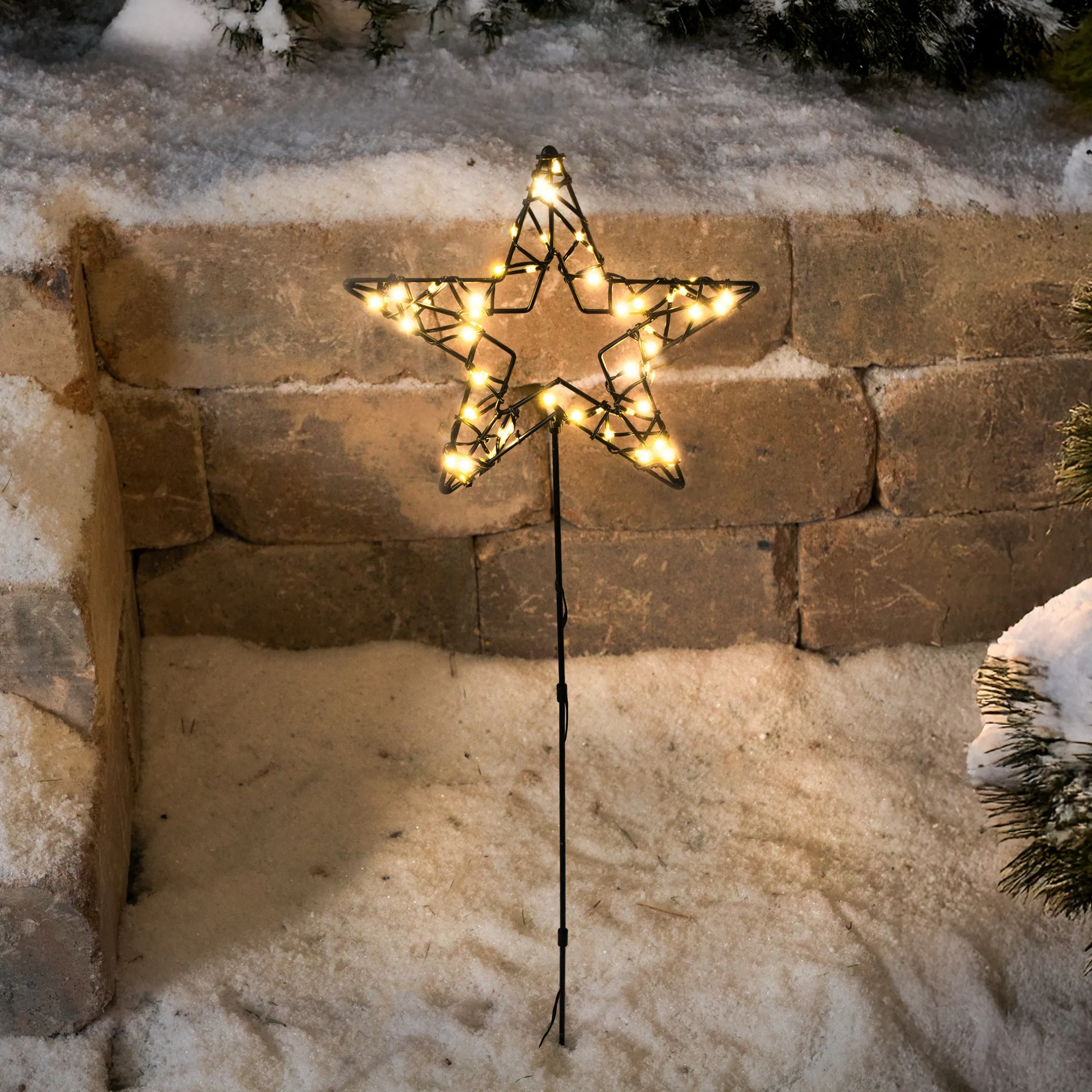 Solar Gartenstecker Weihnachtsstern mit 60 warmweißen LEDs