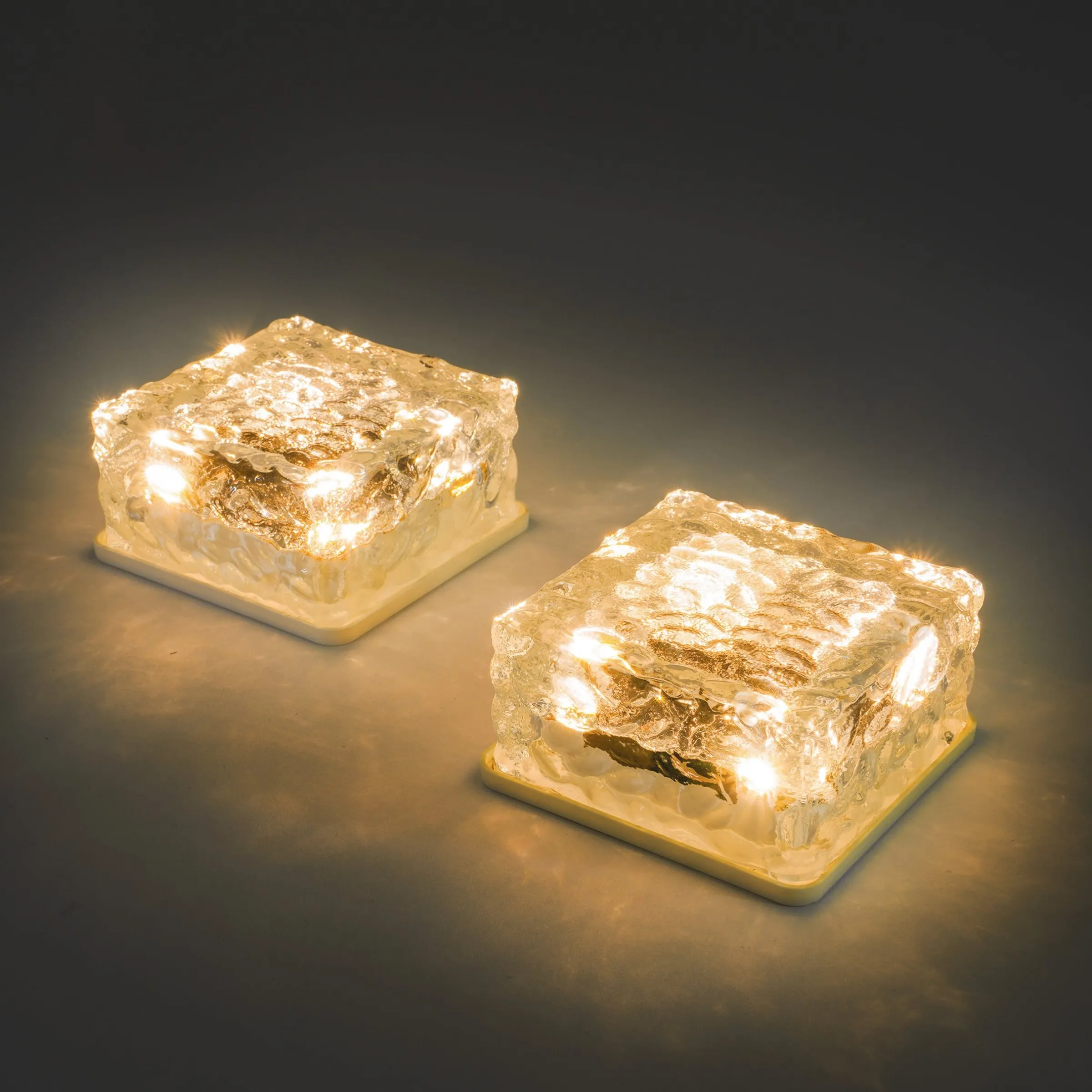 Solar Glas Leucht- & Pflastersteine im 2er-Set DuoColor