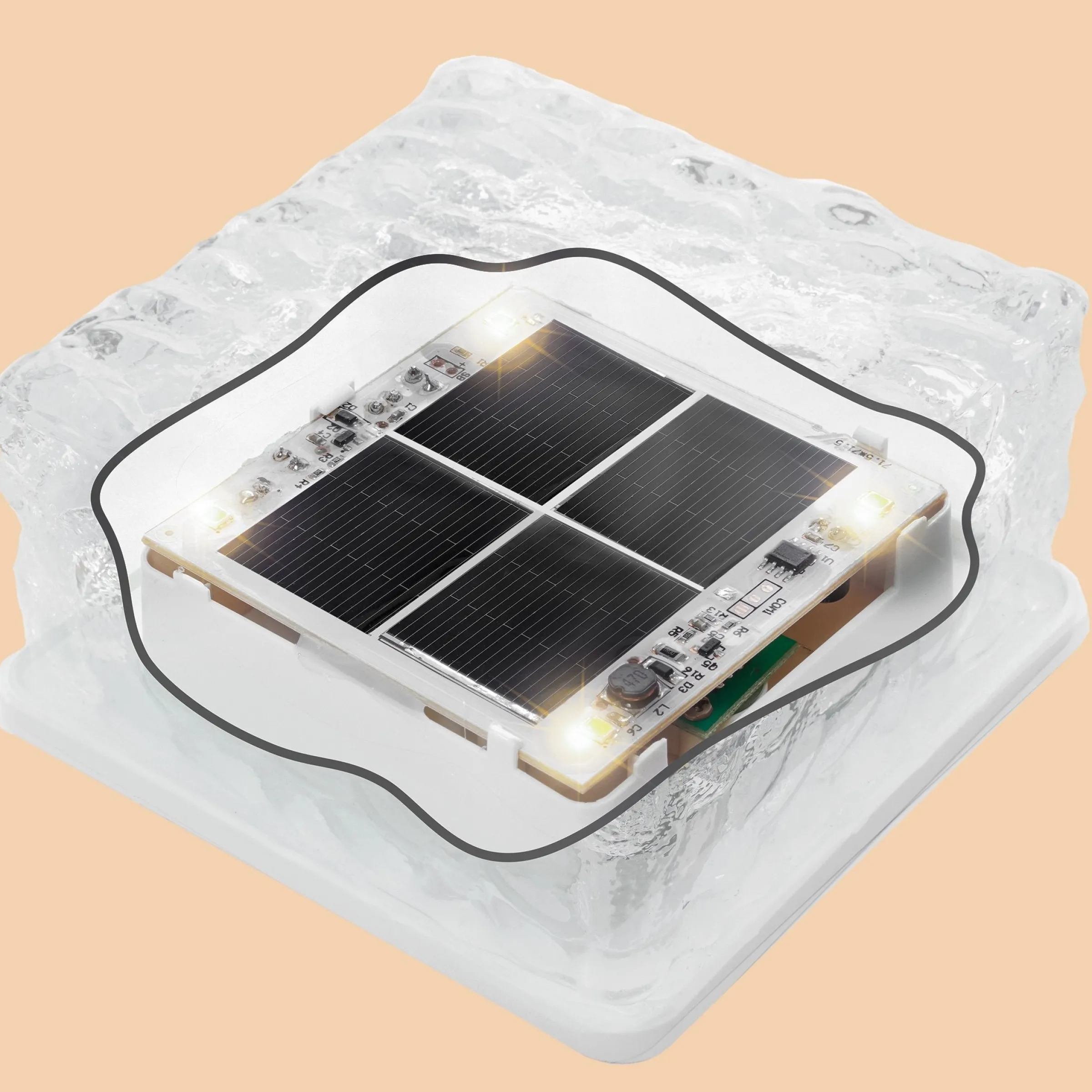 Solar Glas Leucht- & Pflastersteine im 2er-Set DuoColor