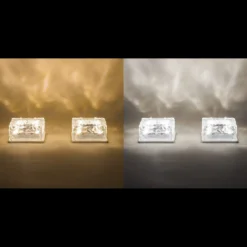 Solar Glas Leucht- & Pflastersteine im 2er-Set DuoColor