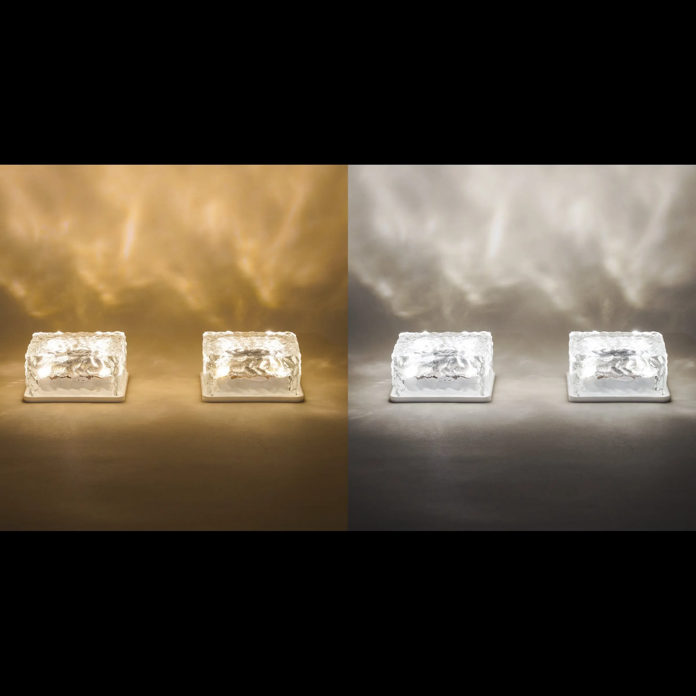 Solar Glas Leucht- & Pflastersteine im 2er-Set DuoColor