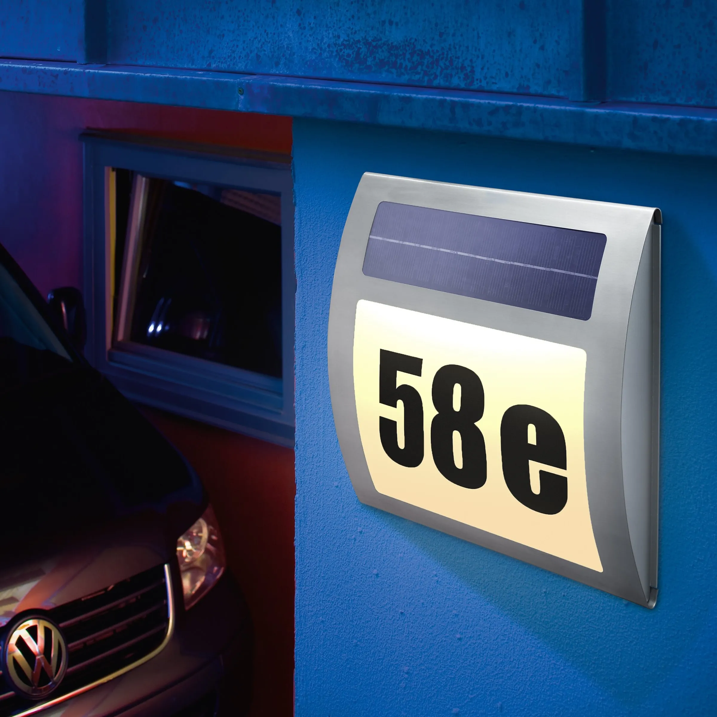 Solar Hausnummernleuchte Wave, warmweiß