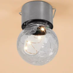 Solar Hängeleuchten 3er-Set Crackle Balls warmweiß