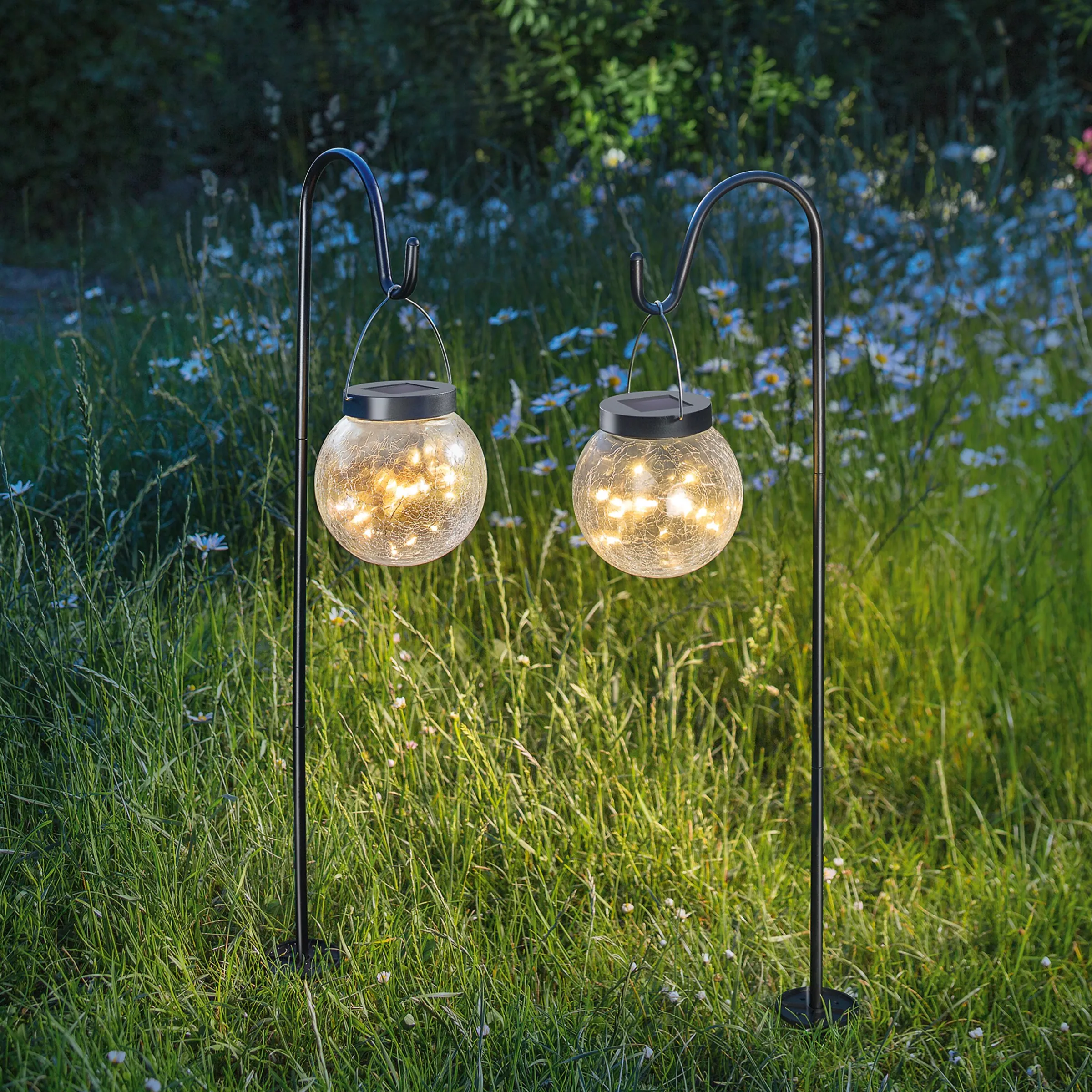 Solar Hängeleuchten Smart Globe im 2er-Set
