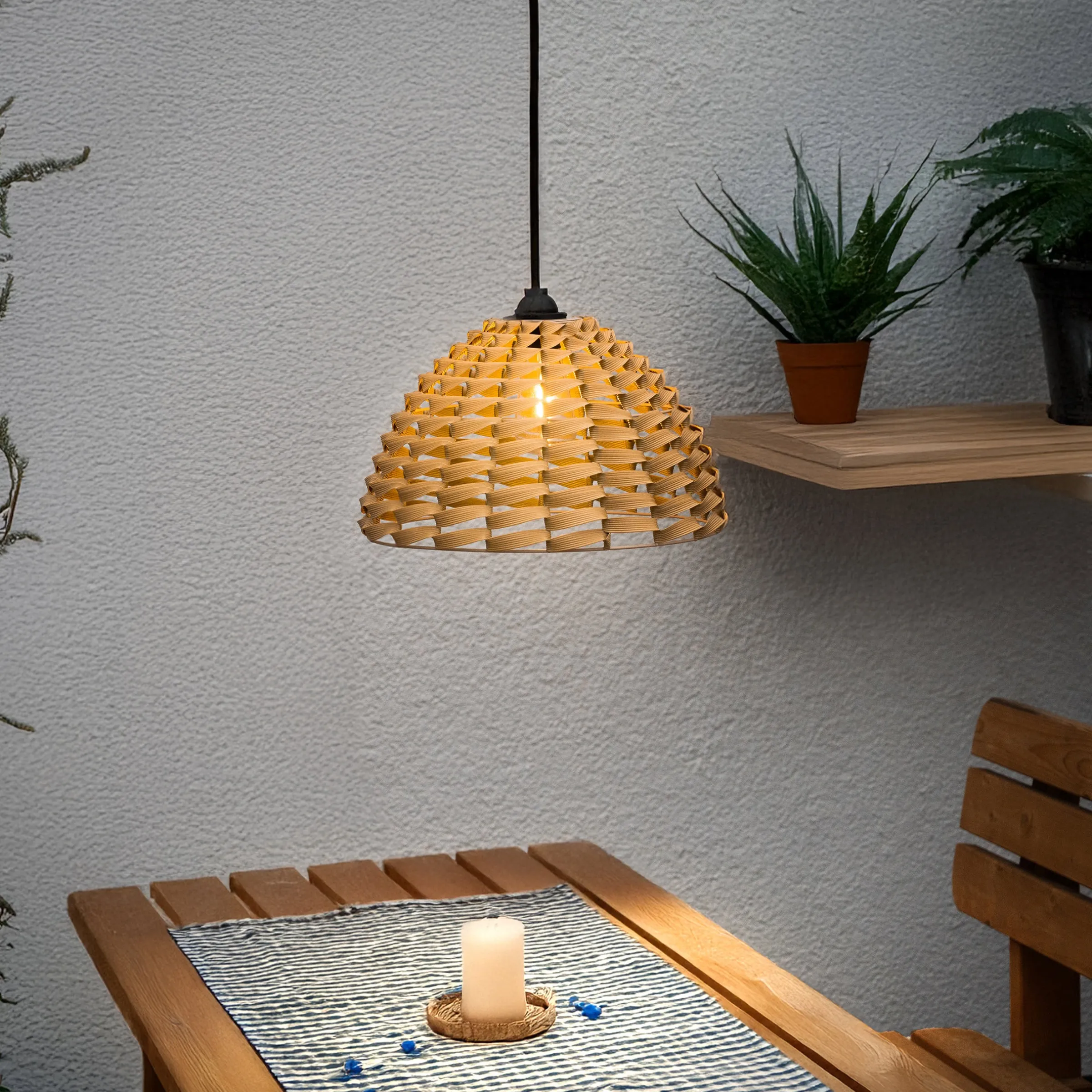 Solar Hängeleuchte Shinara warmweiß