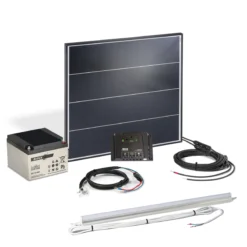 Solar Inselanlage 50 Wp mit 12 V/ 24 Ah Akku und LED Licht