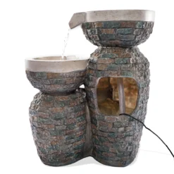 Solar Kaskadenbrunnen Bowl Fountain mit Direktbetrieb