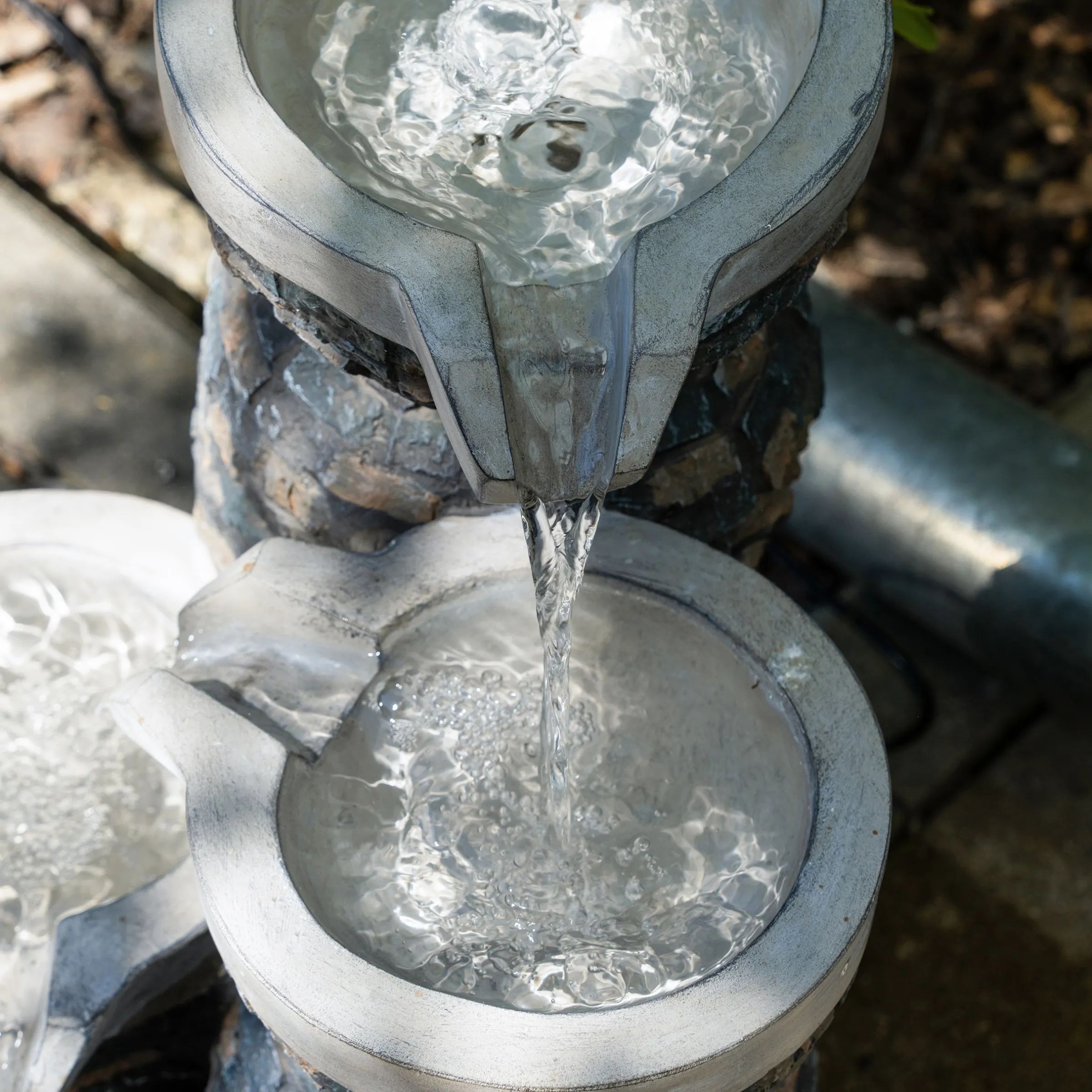 Solar Kaskadenbrunnen Bowl Fountain mit Direktbetrieb