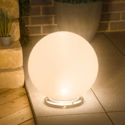 Solarkugel ⌀ 40 cm mit Edelstahlsockel und Fernbedienung