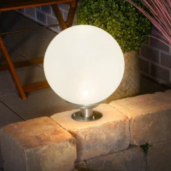 Solarkugel ⌀ 30 cm mit Edelstahl-Standfuß und Fernbedienung