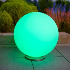 Solarkugel Liana ⌀ 50 cm mit Edelstahlsockel und Fernbedienung