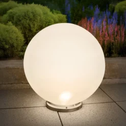 Solarkugel Liana ⌀ 50 cm mit Edelstahlsockel und Fernbedienung