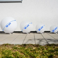Solarkugel Liana ⌀ 25 cm mit Edelstahlsockel und Fernbedienung